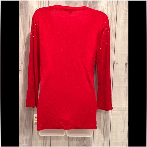 INC International Concepts women red classic top/M - Picture 7 of 9